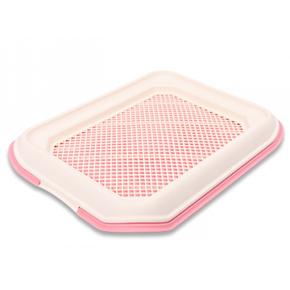 Лоток для собак со столбиком Catidea 50х37х6 см под пеленку розовый