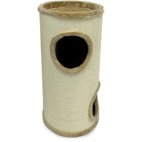 Когтеточка-домик 35х35х75 см, бежевый