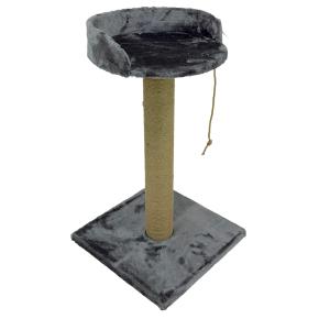 Когтеточка-лежак 40х40х70 см, с канатом, темно-серый