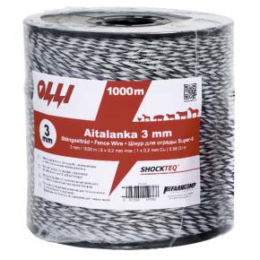 Шнур для электропастуха Olli Shockteq 3 мм / 1000 м / 0,98 Ω многожильный Super-6, 