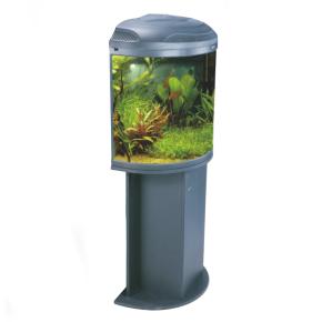Аквариум с тумбой Boyu BYG-26 полукруглый 26 л, с фильтром и освещением, черный 
