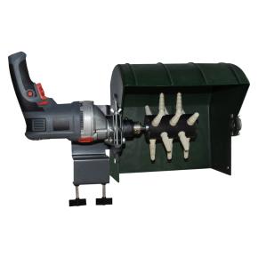 Перосъёмная насадка ощипыватель для перепелов HobbyFarm EU PROFI Birds Desk настольная на дрель (белая)