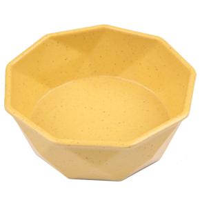 Миска для собак и кошек бамбуковая, 14.4x14.4x5.4 см, 500 мл, желтый