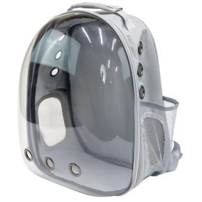 Рюкзак прозрачный для переноски кошек и собак, светло-серый