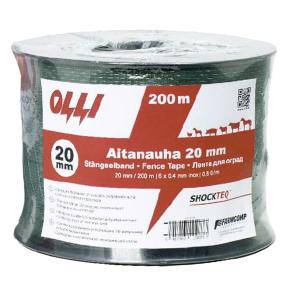 Лента для электропастуха Olli Shockteq 20 мм / 200 м / 0,80 Ω многожильная зеленая 