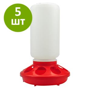 Кормушка бункерная 1 кг с круглыми отверстиями, комплект 5 шт.