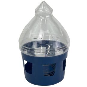 Поилка вакуумная 5 л с окошками для голубей, синяя