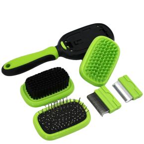 Набор расчесок для груминга животных 5 в 1 щетка массажная, расческа, дешеддер, стриппинг, щетина