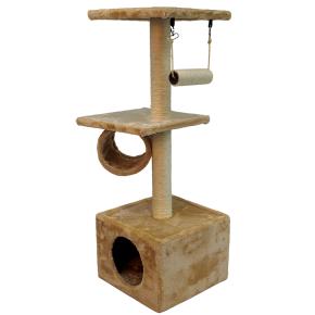 Когтеточка-комплекс 35х35х88 см с цилиндром, бежевый