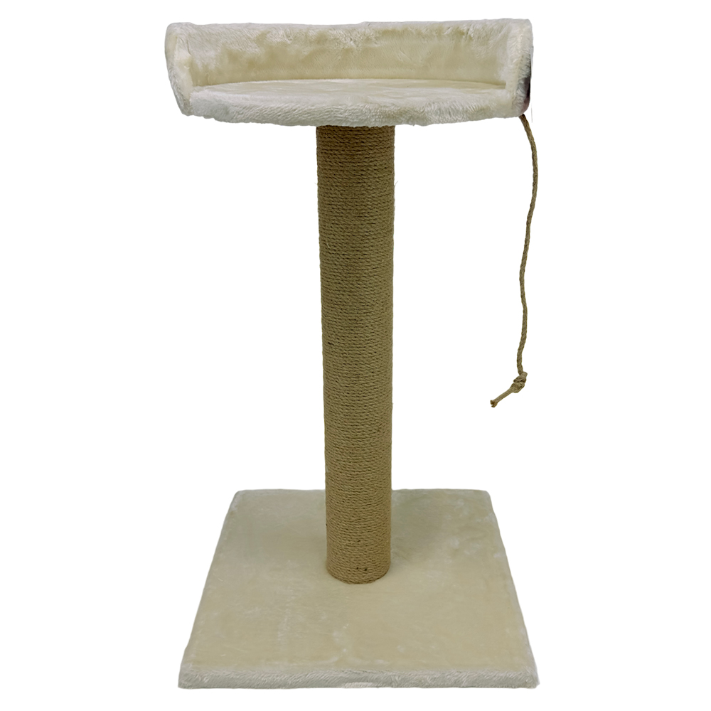 Когтеточка-лежак 40х40х70 см, с канатом, кремовый 