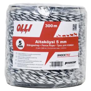 Трос для электропастуха Olli Shockteq 5 мм / 200 м / 1,60 Ω многожильный