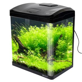 Аквариум Boyu EC-400 панорамный, 33 л, с фильтром и LED-лампой, черный