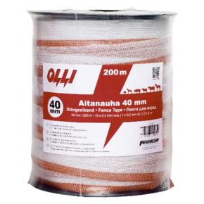 Лента для электропастуха Olli 40 мм / 200 м / 0,73 Ω многожильная красно-белая