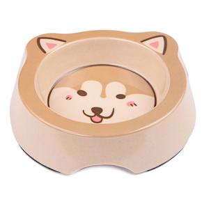 Миска для собак и кошек бамбуковая, 14.5x14.5x3.5 см, 260 мл, бежевый
