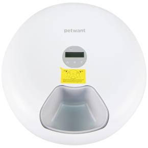 Автокормушка Petwant F6-LCD 6 секций, ж/к дисплей, белая