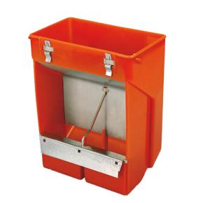 Кормушка бункерная для кроликов 2 секции с держателем для учетной карточки, пластик без крышки