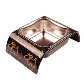 Миска для собак и кошек, 18.5x12x4.5 см, 400 мл, собака, черный