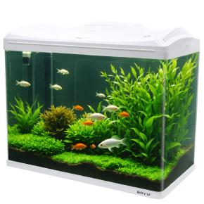 Аквариум Boyu EC-600 панорамный, 66 л, с фильтром и LED-лампой, белый
