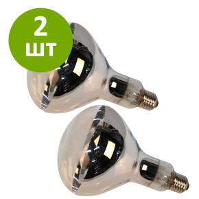 Лампа инфракрасная 175 Вт InterHeat, Е27 R125, закаленное стекло, прозрачная, комплект 2 шт.