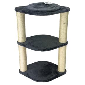 Когтеточка-лежак 3 этажа 46х30х65 см, серый