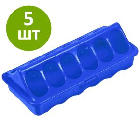 Кормушка-поилка лотковая 20 см пластик для цыплят, комплект 5 шт.