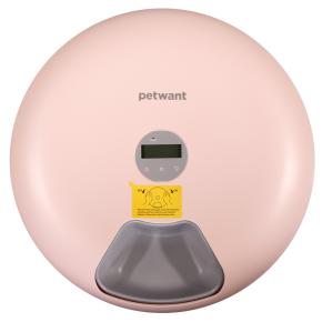 Автокормушка Petwant F6-LCD 6 секций, ж/к дисплей, розовая