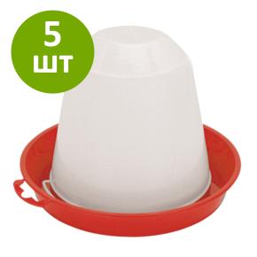 Поилка вакуумная 1,5 л для цыплят и мелкой птицы, комплект 5 шт.