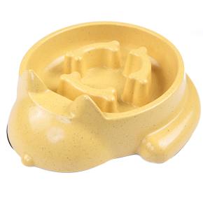 Миска для медленного кормления из бамбука, 26.9x23.2x7.2 см, 700 мл, желтый