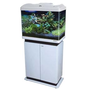 Аквариум с тумбой Boyu EC-600 панорамный, 66 л, с фильтром и LED-лампой, белый