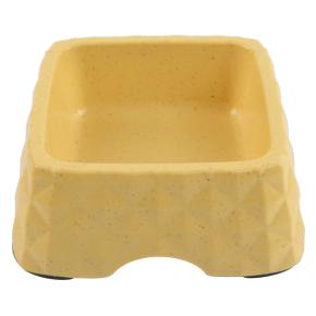 Миска бамбуковая для кошек и собак, 15x15x5.5 см, 430 мл, желтый