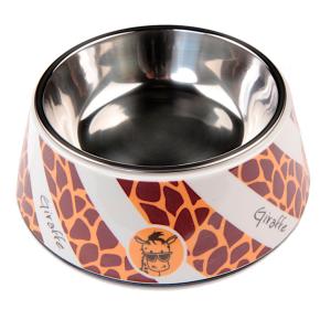 Миска для животных со стальной вставкой, 17.5x17.5x6.6 см, 340 мл, оранжевый