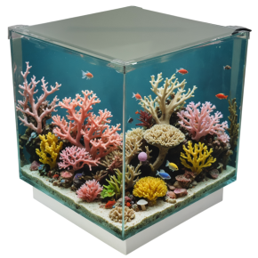 Аквариум Newa Ego LID, EL 20W, 18 л панорамный, LED освещение, белая стеклянная крышка