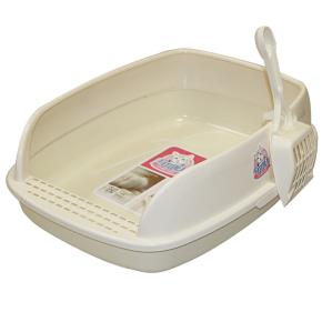 Лоток для кошек с совком Catidea 46х36х15 см, кремовый​