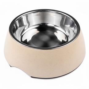 Миска со съемной чашей для собак и кошек, 17.5х17.5х6 см, 340 мл, бежевый