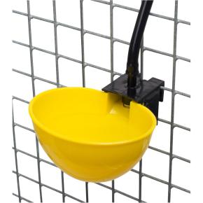 Поилка чашечная для крупной птицы, пластик, с креплением на сетку
