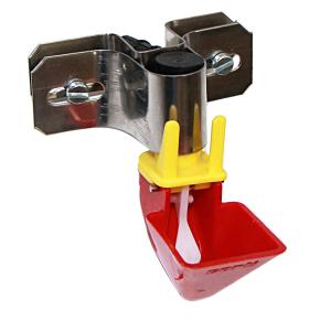 Поилка чашечная для мелк. птицы, пластик, с винтовым креплением на сетку