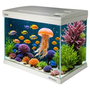 Аквариум Newa Mirabello MIR 40 LED, 40 л, с фильтром, нагревателем и освещением рассвет-закат, белый NEW VERSION