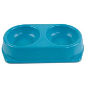 Миска двойная, 25x14x4.5 см, 180+180 мл, синий