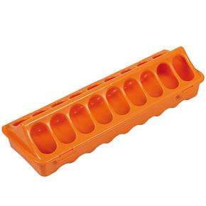 Кормушка-поилка лотковая 30 см пластик для цыплят, оранжевый