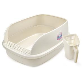 Лоток для кошек XL с совком Catidea 63х45х25 см, кремовый
