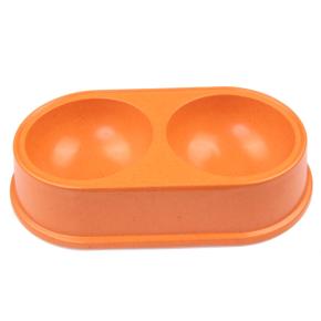 Миска двойная, 26.5x15х5.5 см, 290+290 мл, оранжевый