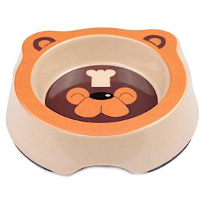 Миска для собак и кошек бамбуковая, 14.5x14.5x3.5 см, 260 мл, оранжевый
