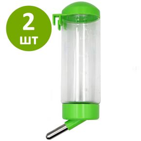 Поилка-шарик для кроликов, хомяков, грызунов, 500 мл, зеленый, 2 шт.