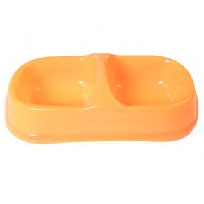 Миска двойная, 29.5x15x8 см, 450+450 мл, оранжевый