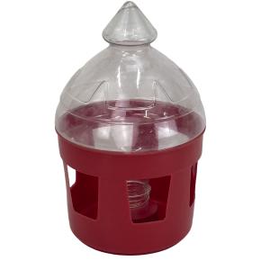 Поилка вакуумная 3 л с окошками для голубей, красная