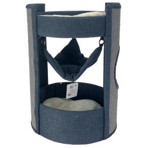 Когтеточка-комплекс 40х40х60 см с гамаком, графит