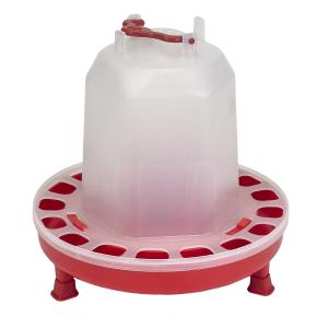 Поилка вакуумная 10 л с винтовой пробкой и ручкой на ножках для кур, домашней птицы