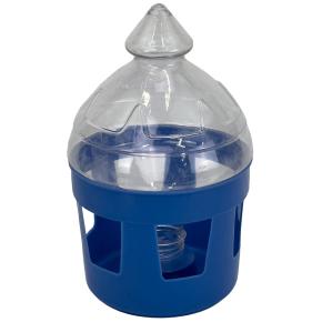 Поилка вакуумная 3 л с окошками для голубей, синяя