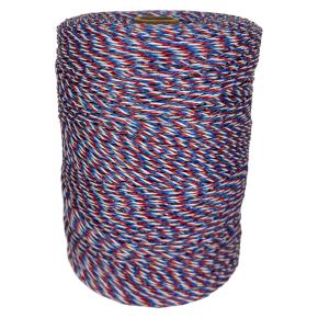 Провод для электропастуха FarmGuard белый с красным и синим 2,5 мм / 1000 м / 3x0,3 мм