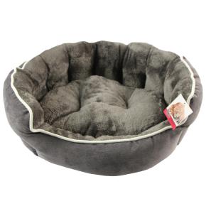 Лежак с бортом 68х59х22 см, вельвет, съемная подушка, графит